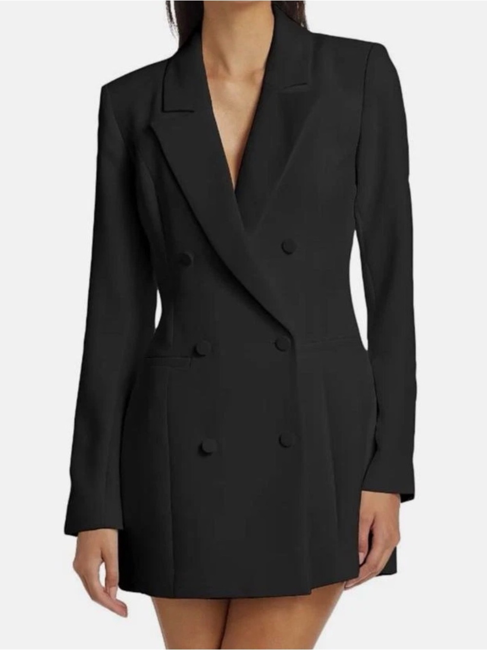 Good American Black Satin-Lined Blazer